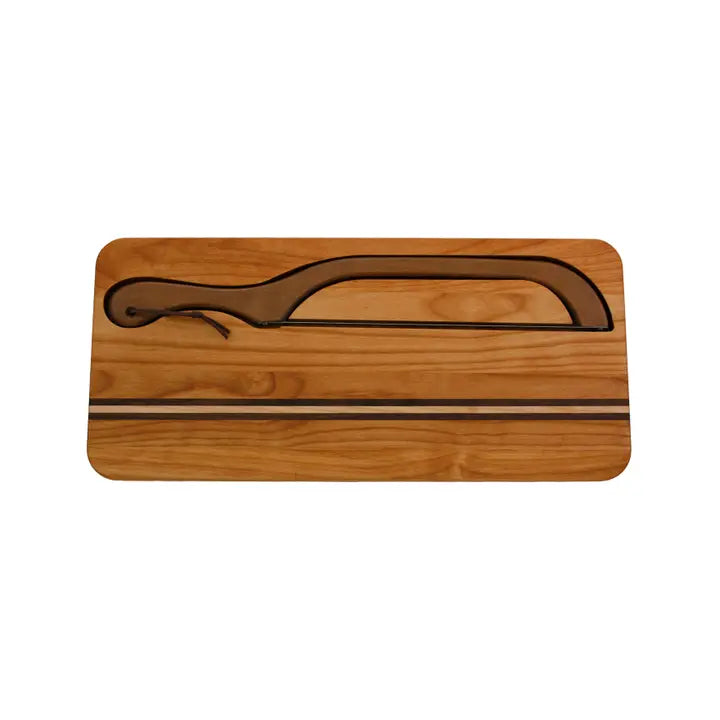 Deluxe Bread Knife Board with Walnut Bread Slicer Left Handed
