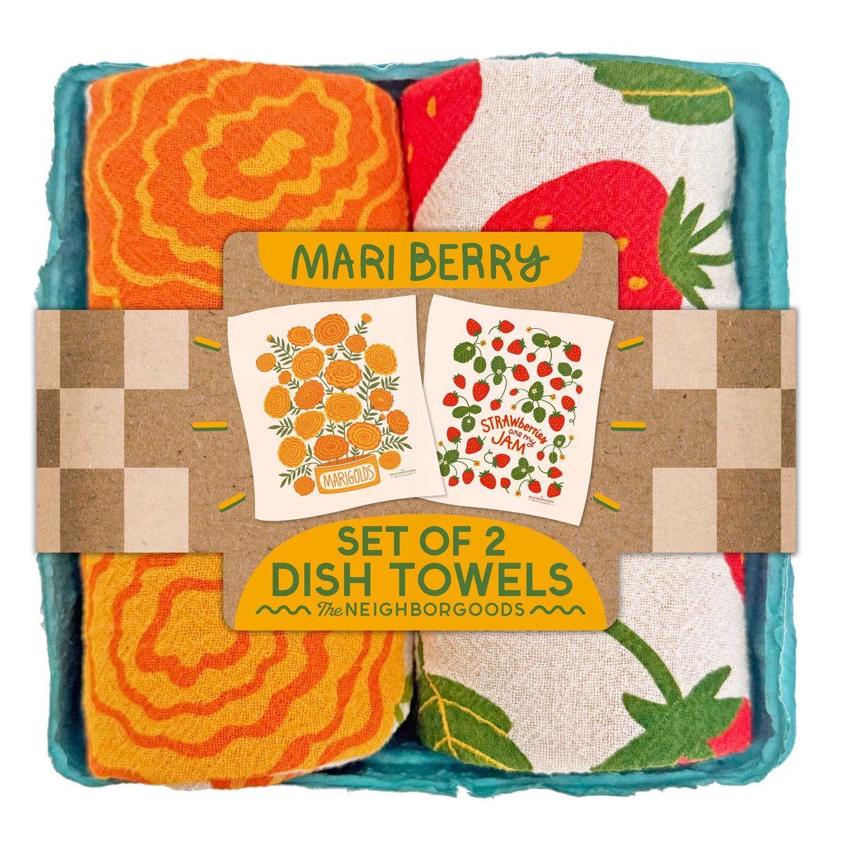 "Mari Berry" Floursack Dish Towel S/2