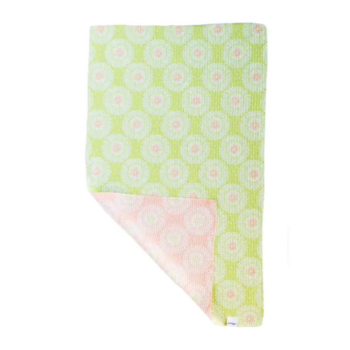 Yellow and Coral Allium | Two Sided Microfiber Tea Towels