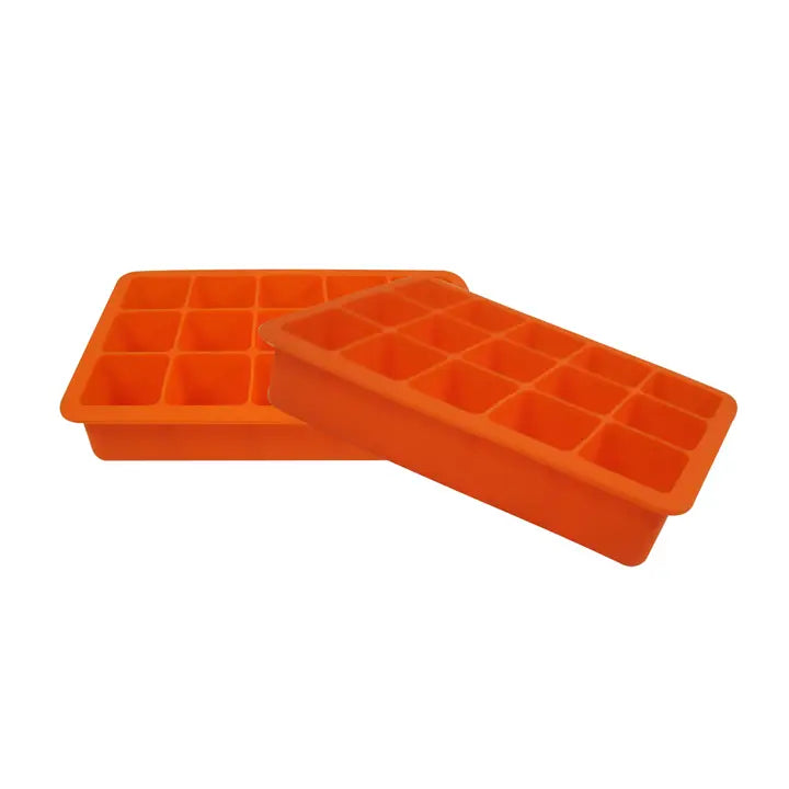 S/2 Orange Silicone Ice Tray