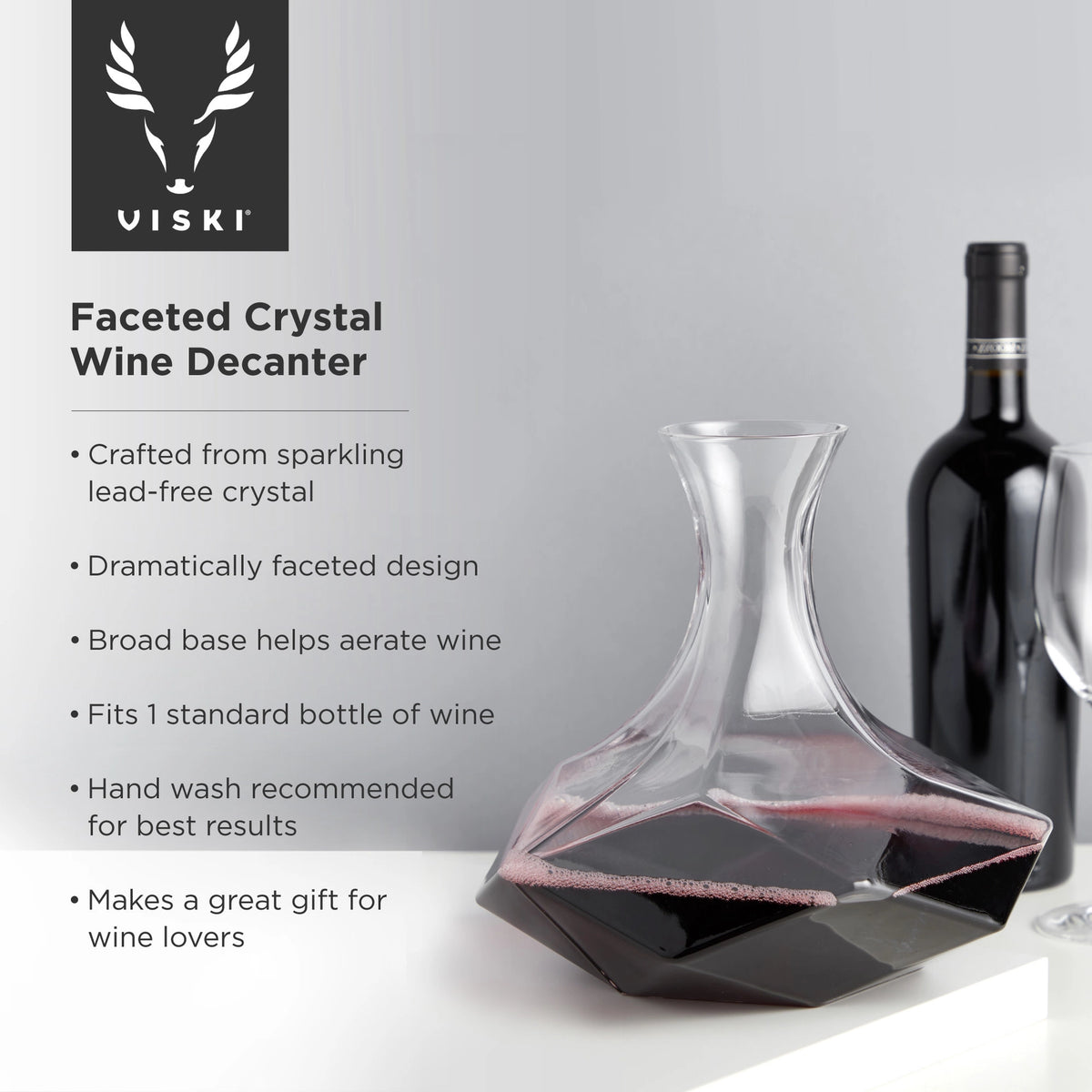 Faceted Crystal Wine Decanter