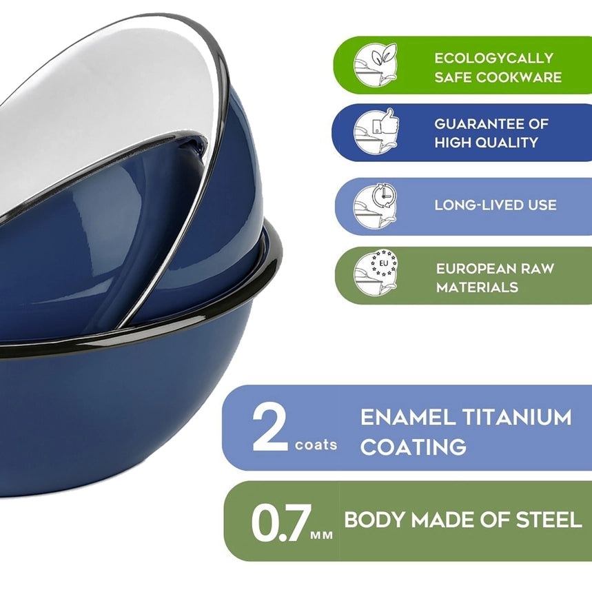 1.6qt. Navy Blue Enameled Bowl