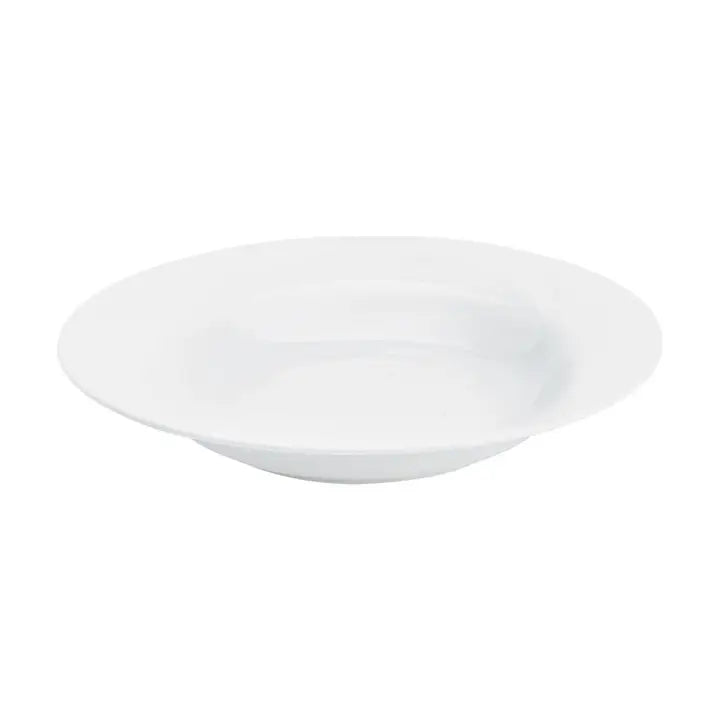 White 9" Rimmed Soup Bowl