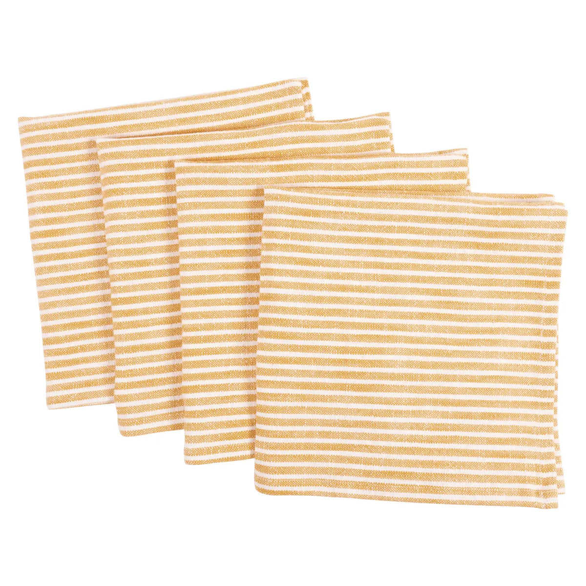 Ochre Set of 4 Monaco Slubbed Cotton Dinner Napkins