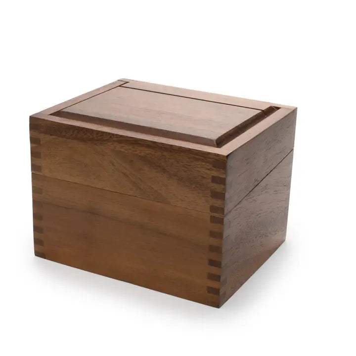 IW Wooden Recipe Card Box Acacia