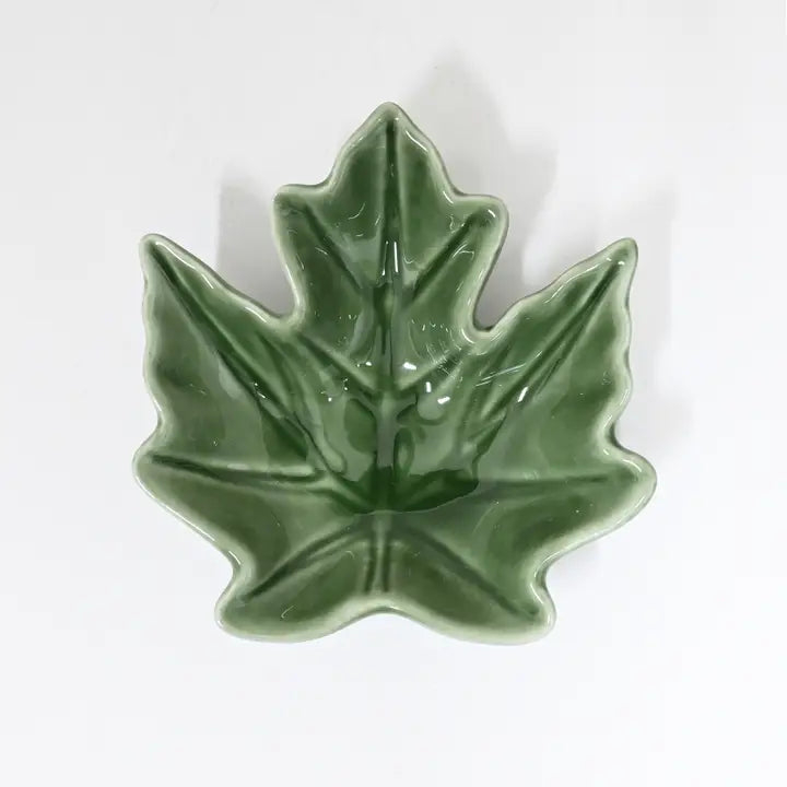 Green 3.5" Maple Leaf Sauce Dish