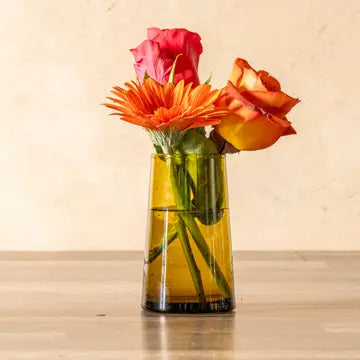 Handblown Moroccan Cone Glass, Large Amber