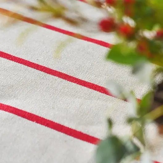 60"x90" Red Striped Tablecloth