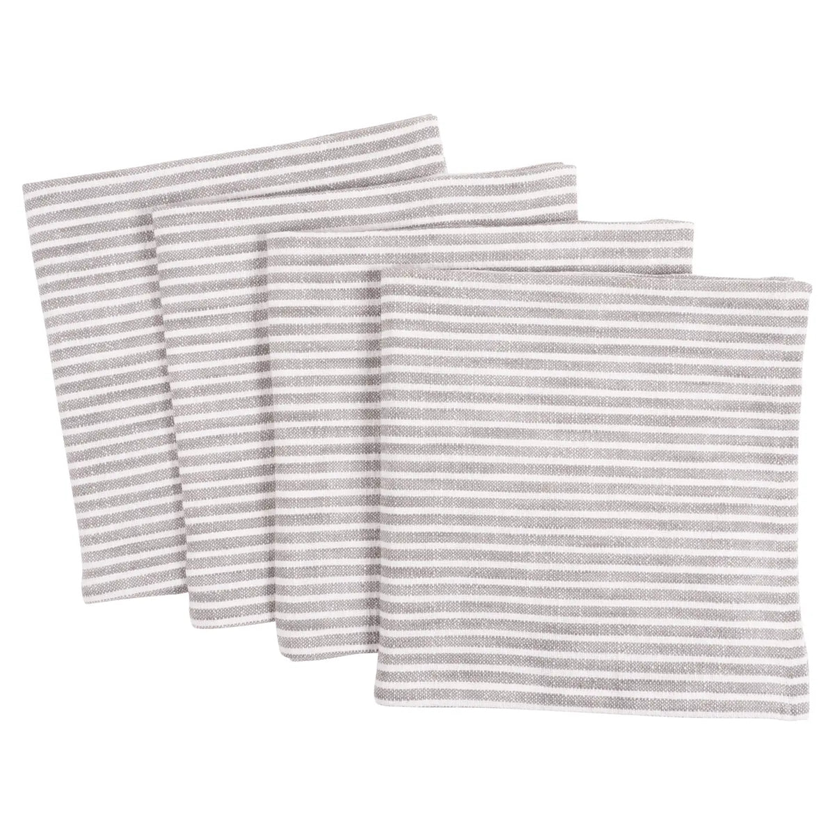 Frost Gray Set of 4 Monaco Slubbed Cotton Dinner Napkins