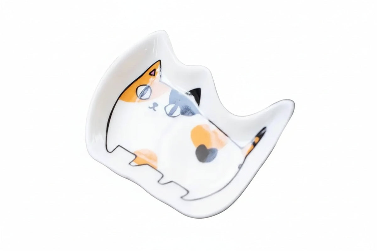 Cat Soy Dish Plate Calico Cat