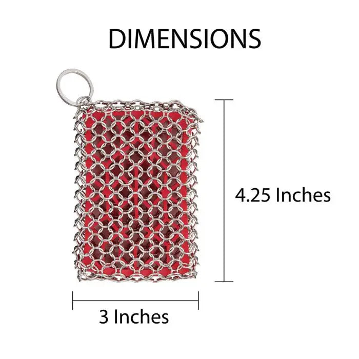 Chainmail & Silicone Cast Iron Scrubber