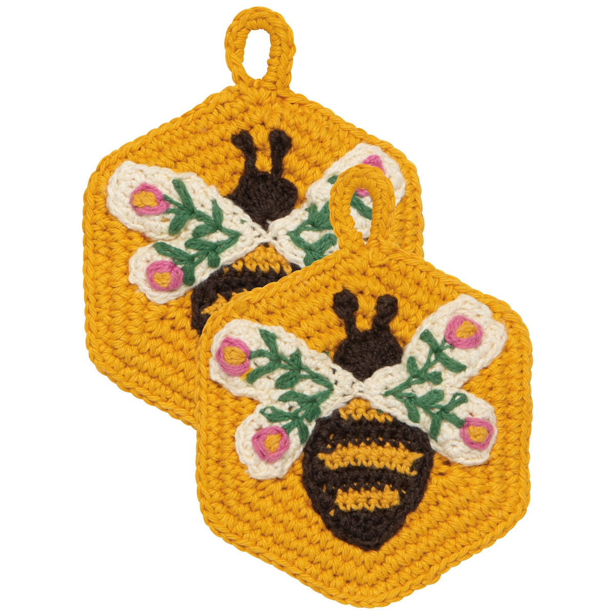 Crochet Scouring Sponge S/2 Bee Garden
