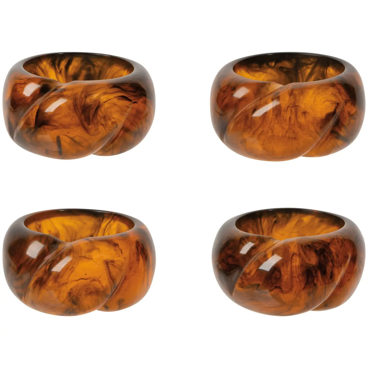 Tortoise Resin S/4 Napkin Ring