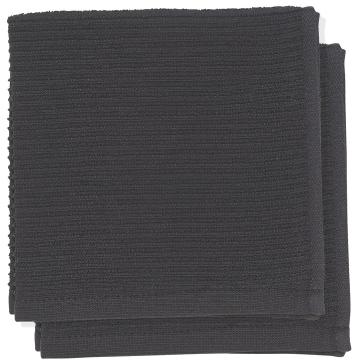 S/2 Dishcloth Black Ripple