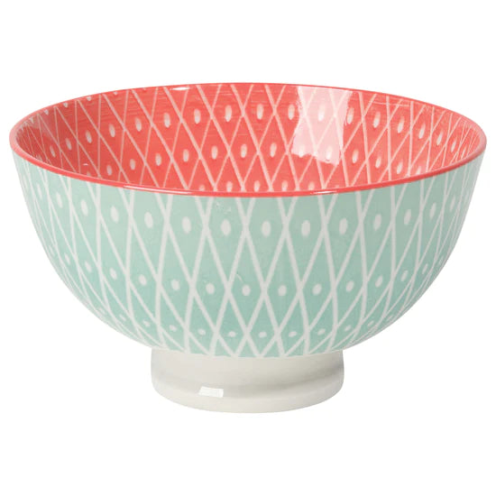 Blue Geo/Pink 4" Bowl