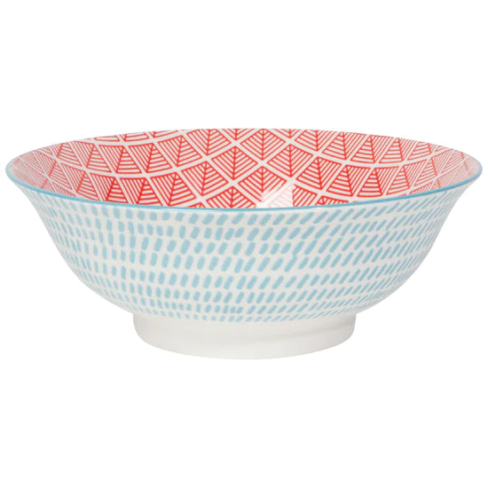 Blue Red Dash 8" Bowl