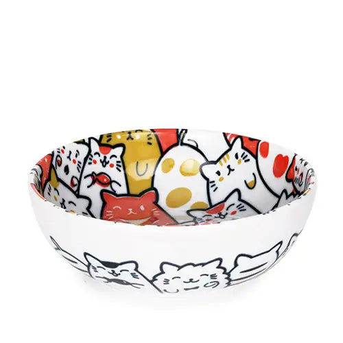 Red Bunch of Cats 21oz Shallow Bowl