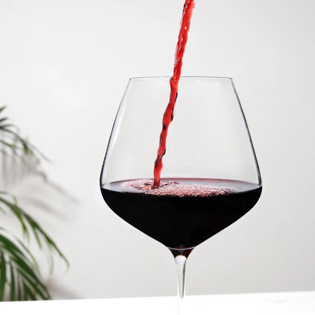 S/4 Inez Crystal Burgundy Glasses