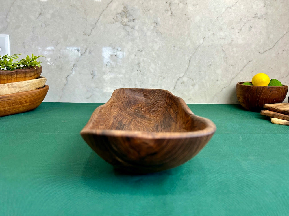 Oval Rustic Bowl Salvaged Teak Large