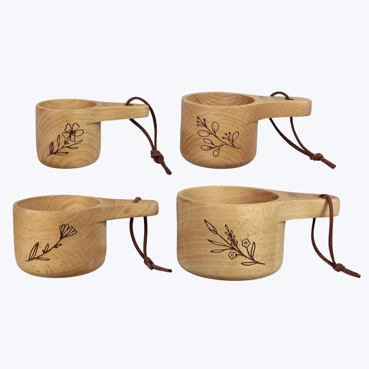 Wood Measuring Cups S/4 Baker's Gift Set