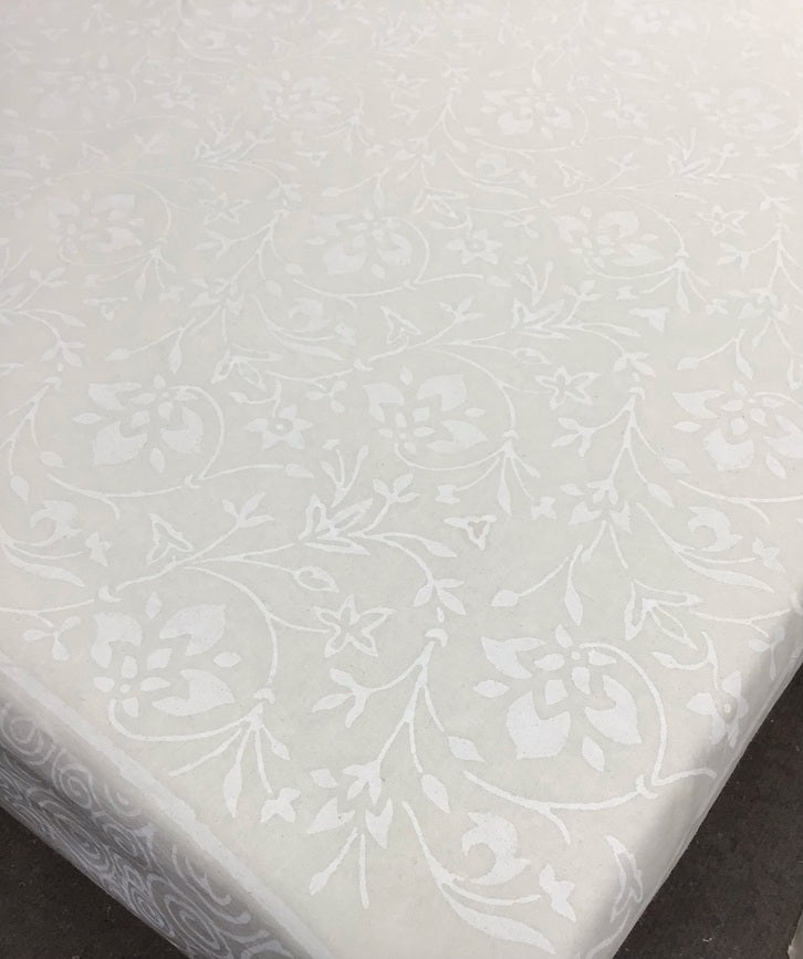 60x60 White on White Tablecloth