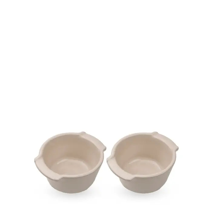 S/2 Ecru Ceramic Ramekins Appolia