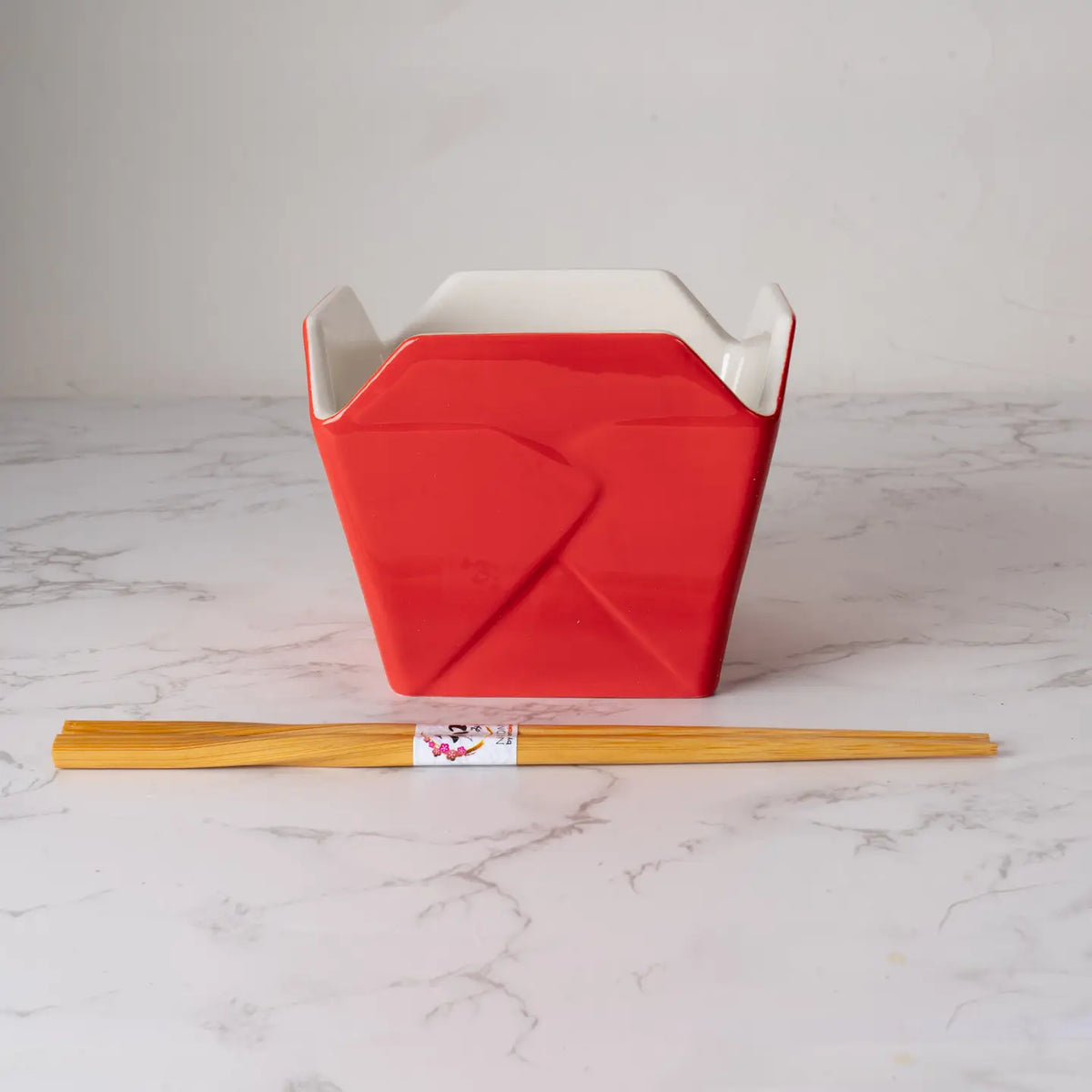 Red Dragon Takeout Box Donburi Bowl & Chopsticks Set