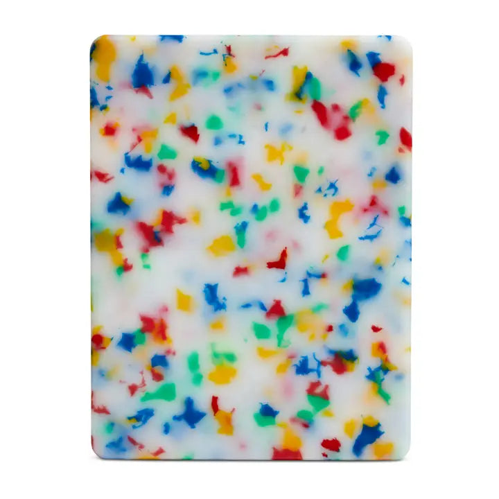 Confetti White Recycled Cutting Board 6"x8" XS