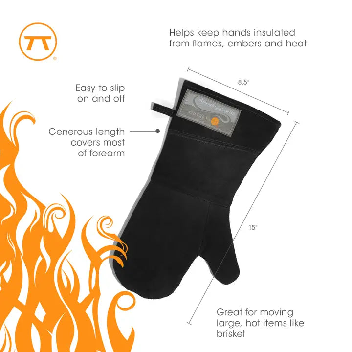 OS Black Leather Grill Mitt