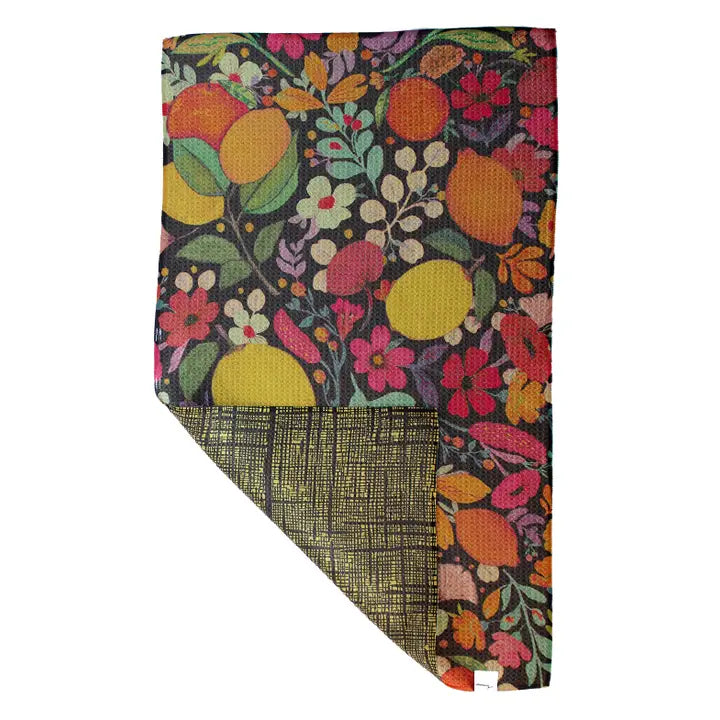 Boho Floral and Citrus | Two Sided Waffle Kitchen Tea Towels