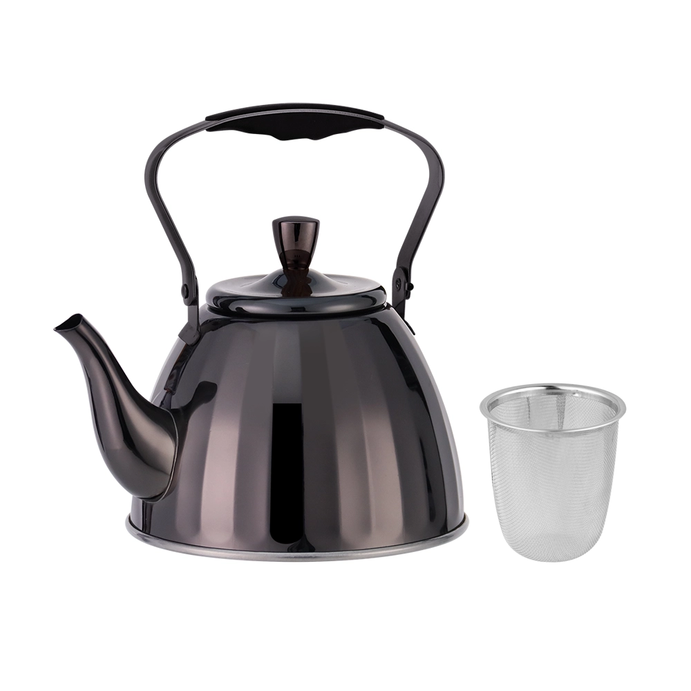 Black 1.6qt Stainless Steel Kettle With Tea Infuser
