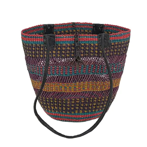 Multi Color Open Weave Shoulder Bag
