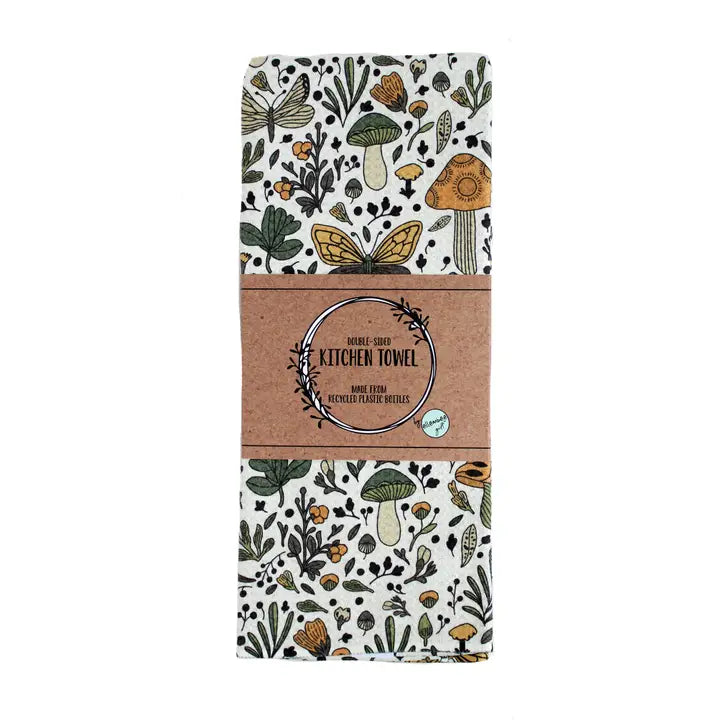Boho Mushrooms and Insects | Two Sided Waffle Tea Towels