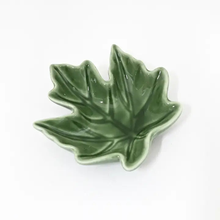 Green 3.5" Maple Leaf Sauce Dish