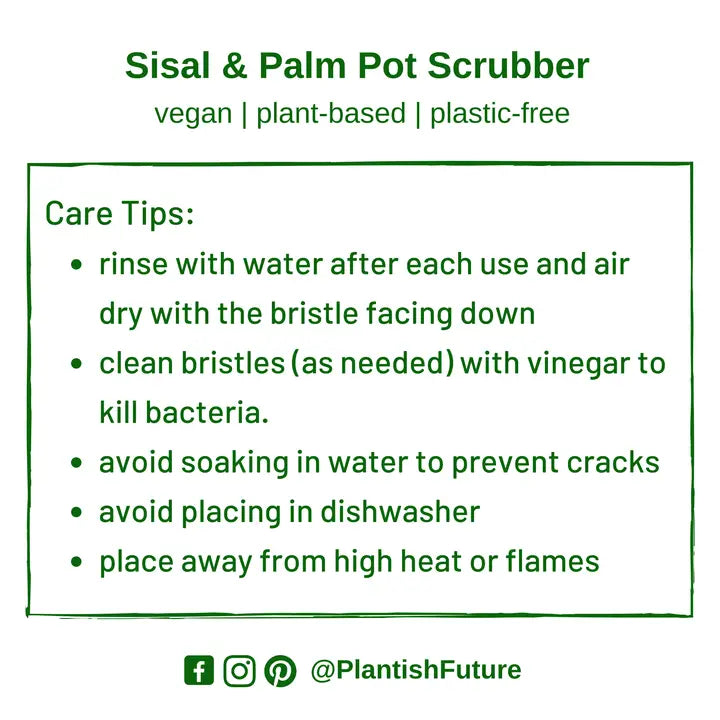 Sisal Palm Pot Scrubber, Wood