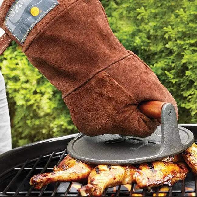 15" Brown Leather Grill Mitt
