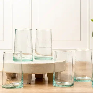 Handblown Moroccan Cone Glass, Large Clear