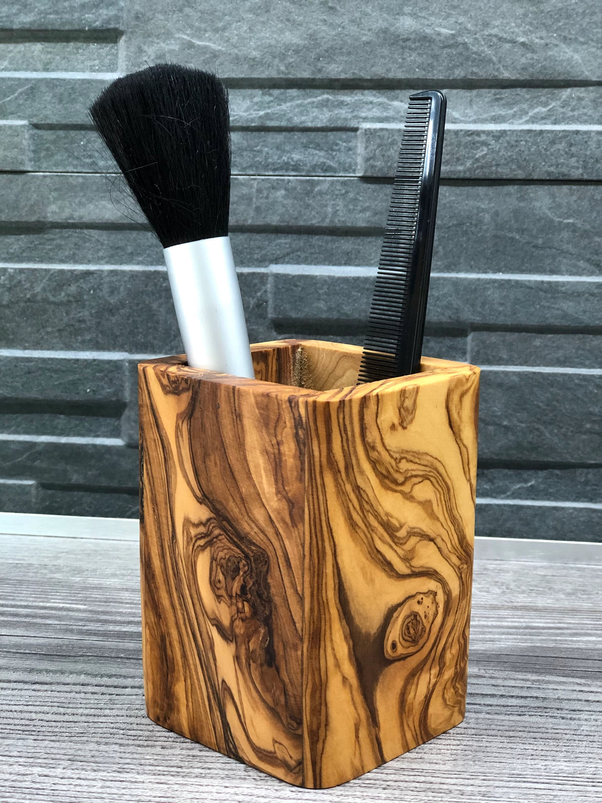Olive Wood Utensil Holder