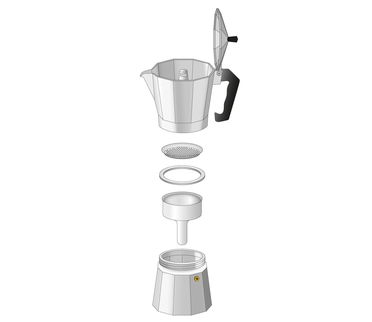 Cilio Classico Espresso Maker 15oz, Black