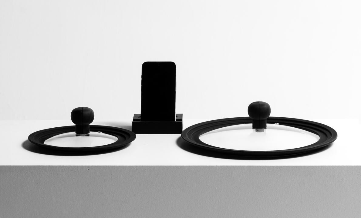 Universal Pot Lids w/Stand, Black