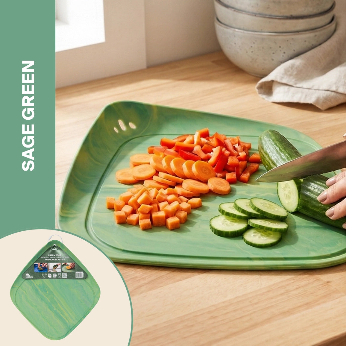 Sage Green Silicone Cutting Board