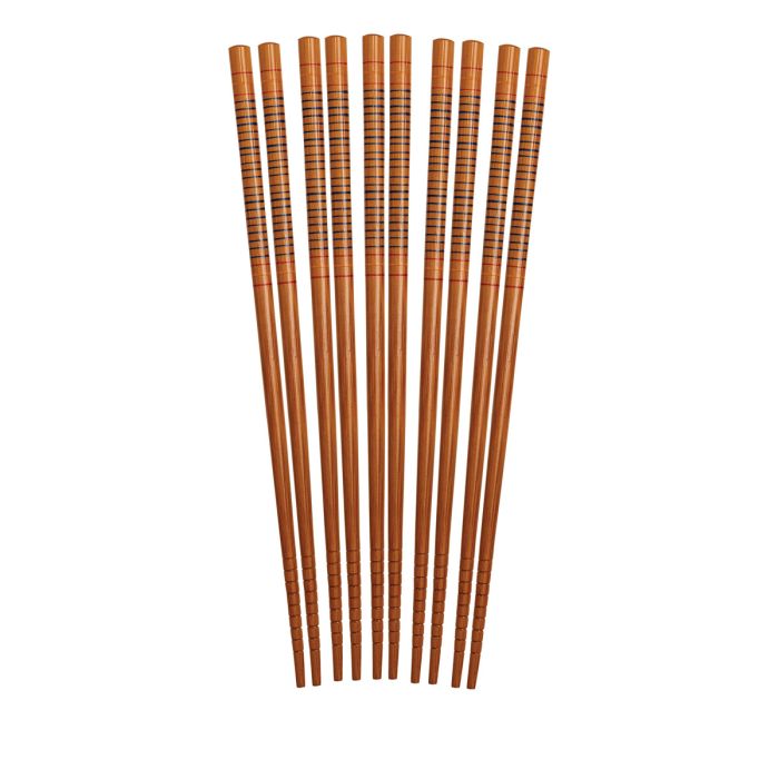 Silk Wrap Bamboo 5 Pair Chopsticks