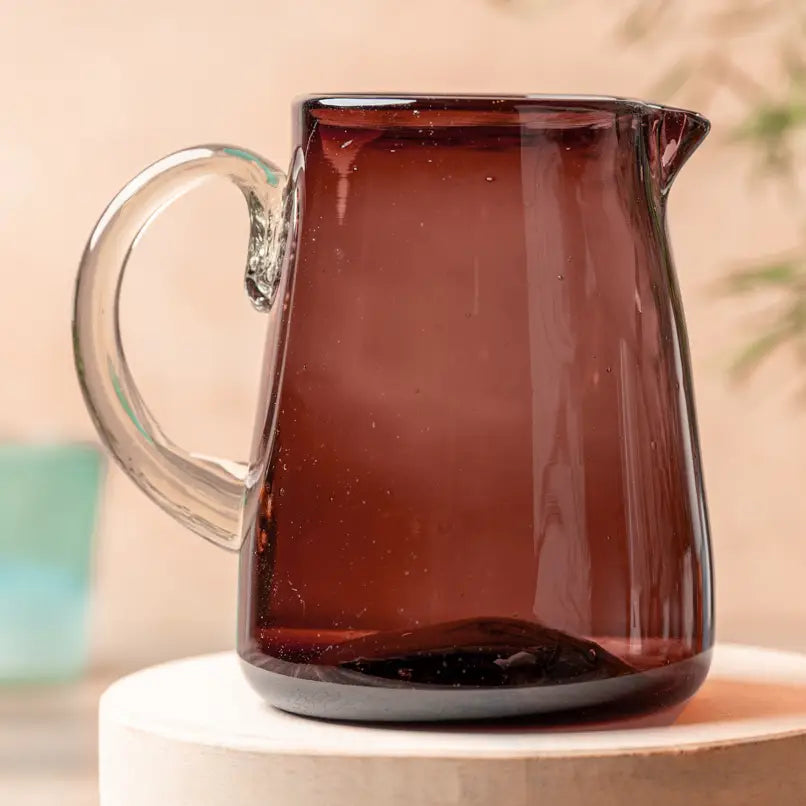 Pitcher Handblown Glass Tamarind