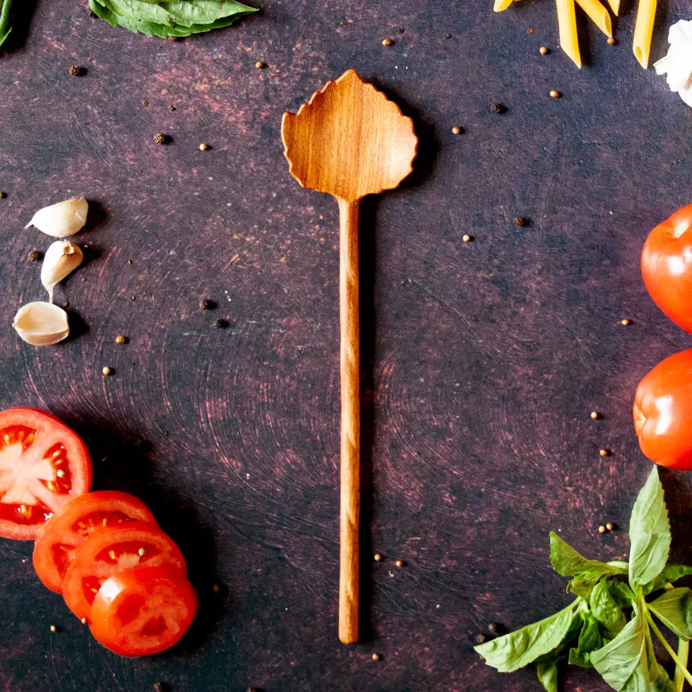 Aspen Leaf Medium Hand-Carved Wooden Spoon