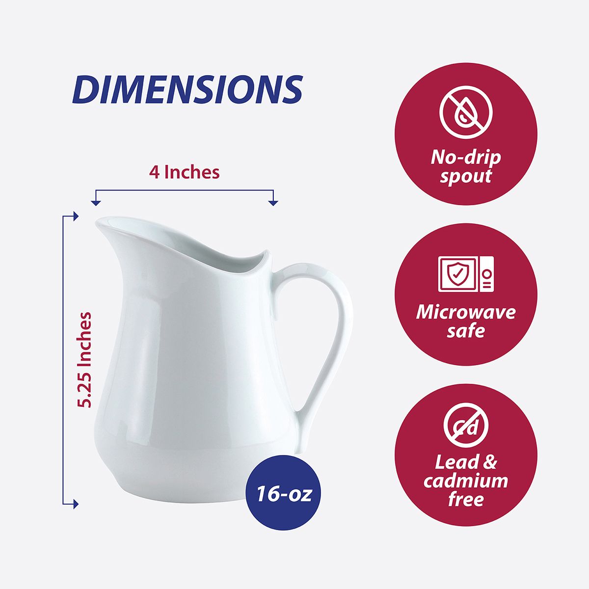 Pitcher 16oz Porcelain Creamer