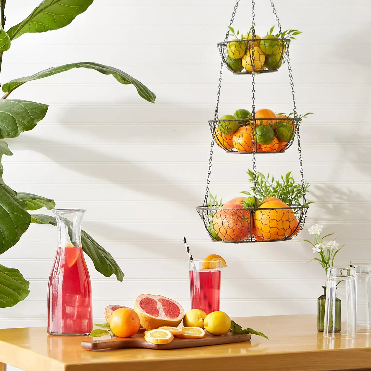 Bronze Chicken Wire Hanging Baskets