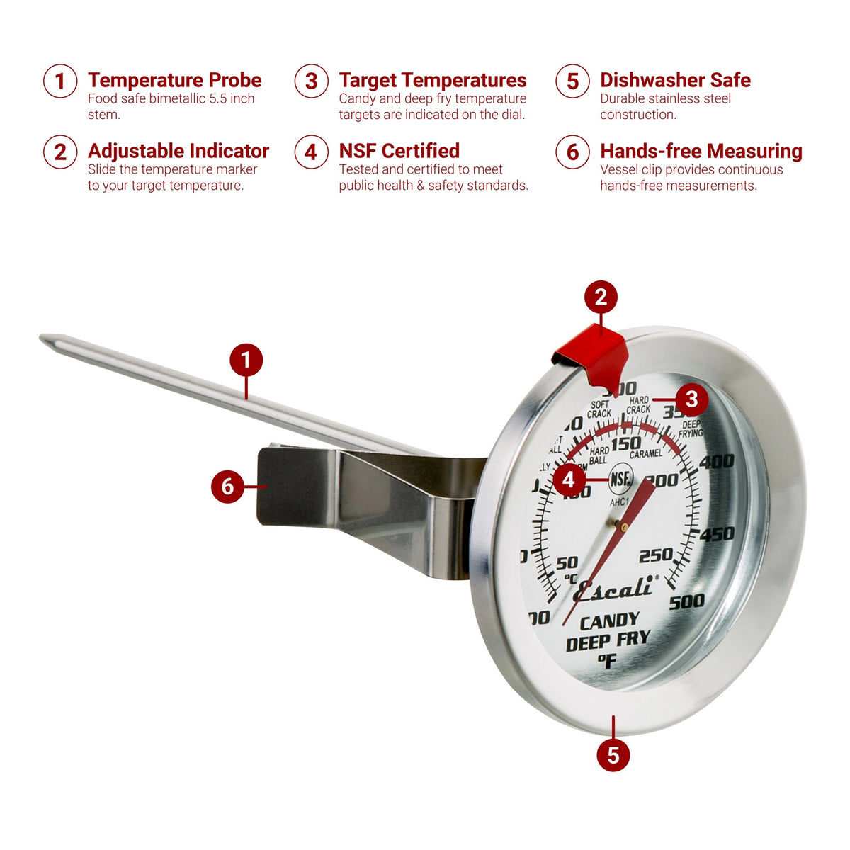 Long Stem Candy / Deep Fry Dial Thermometer 12"