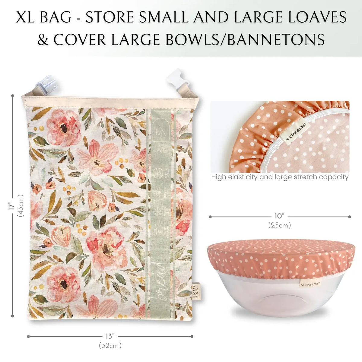 Indy Bloom Bread Bag & Dough Riser Cover Set