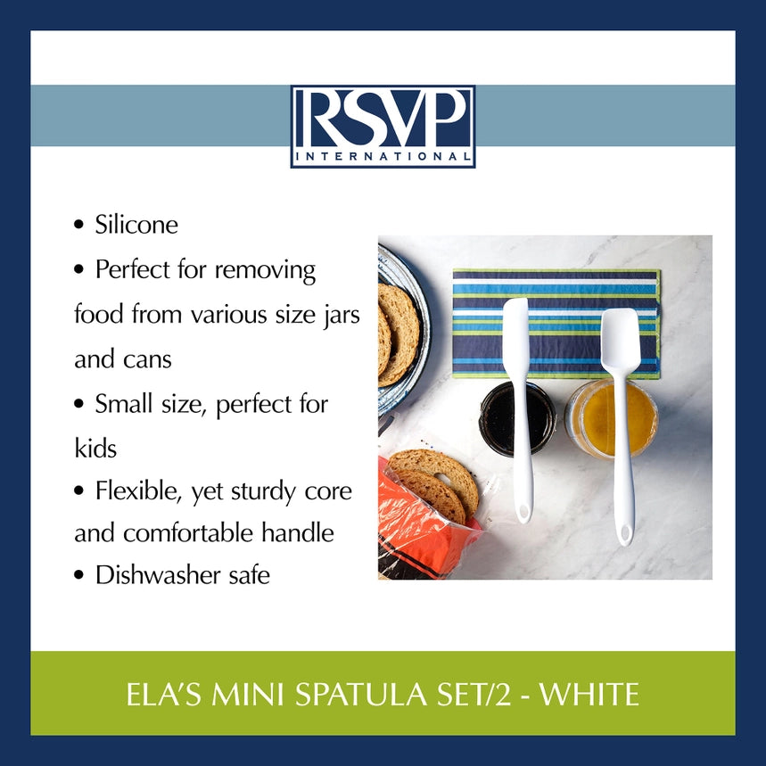 White Ela's S/2 Mini Silicone Spatula