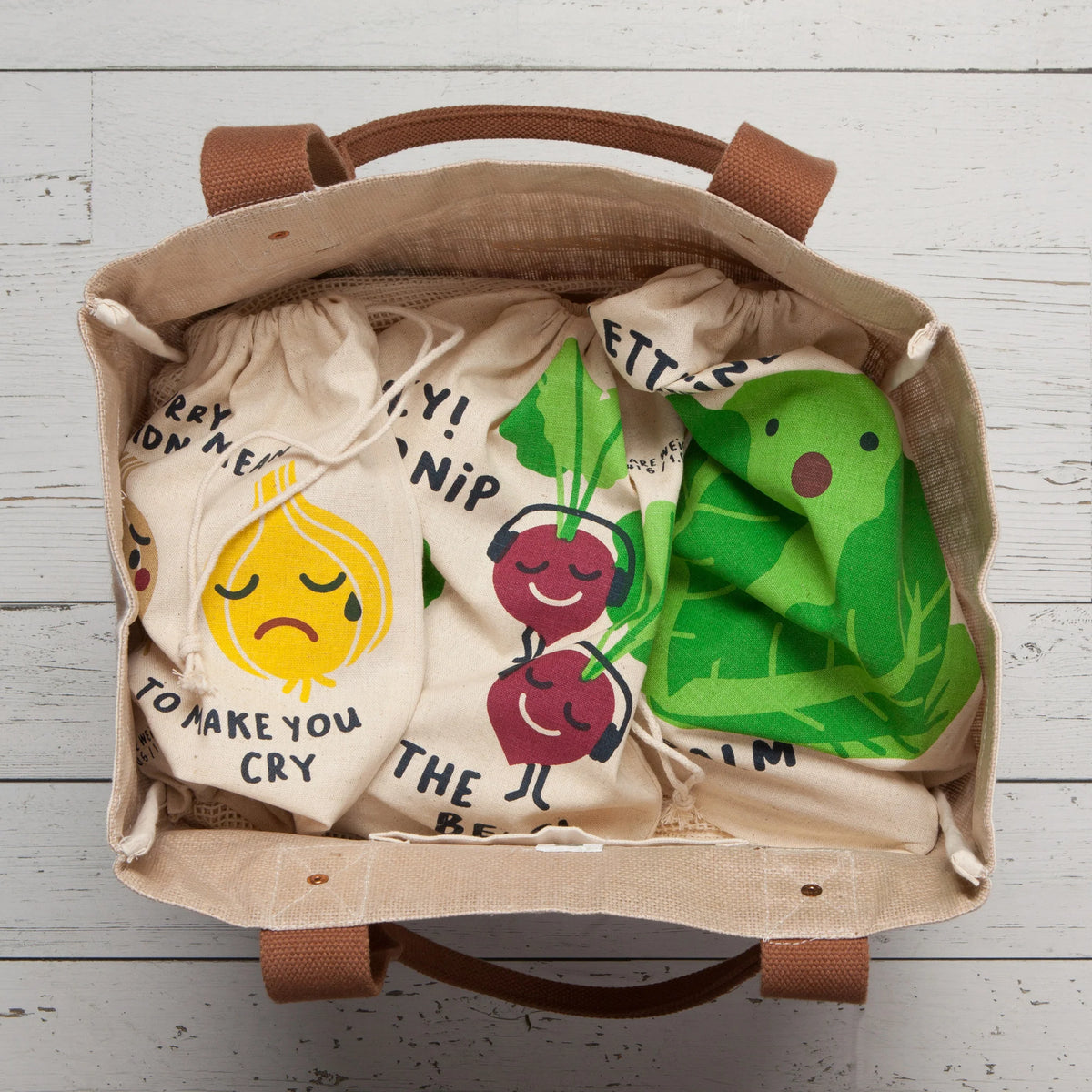 S/3 Funny Foods Produce Bags